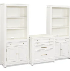 Mabry Bookcase Wall with Lift Top File Cabinet