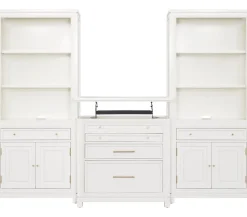 Mabry Bookcase Wall with Lift Top File Cabinet